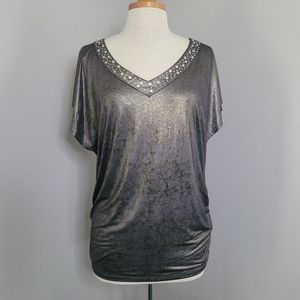 Rock & Republic Studded Shimmer Top